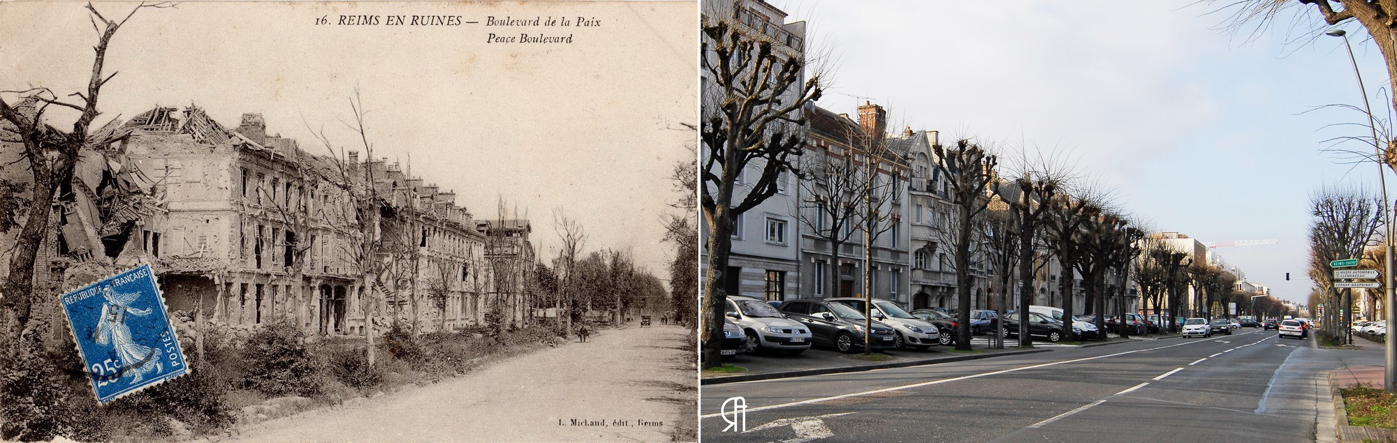Boulevard de la Paix pendant la grande Guerre