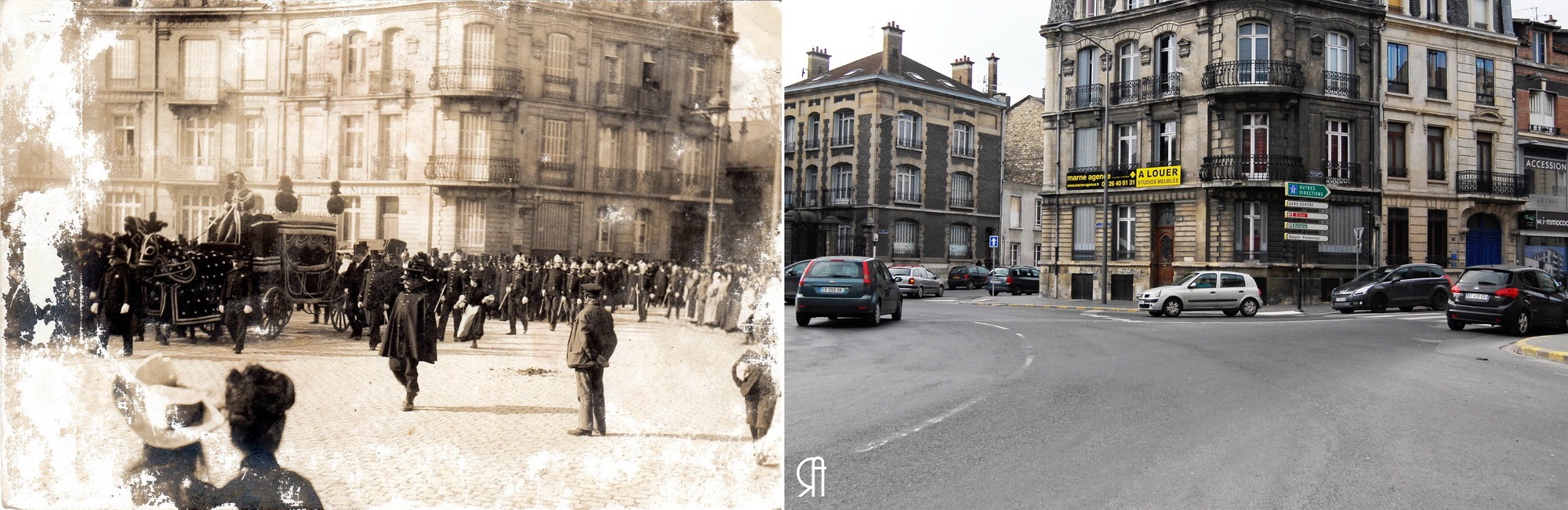 Enterrement d’Henri Alexandre Louis Pommery, esplanade Cérès, actuelle Place Aristide Briand