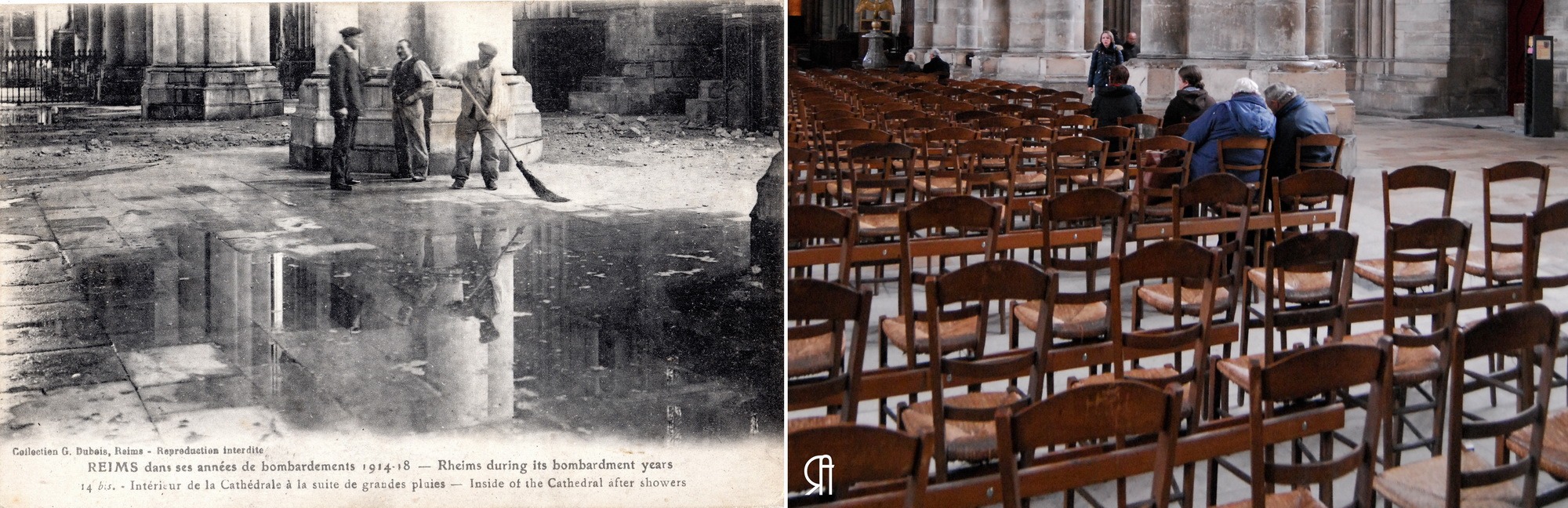 Pluie dans la cathédrale, La grande nef après les bombardements