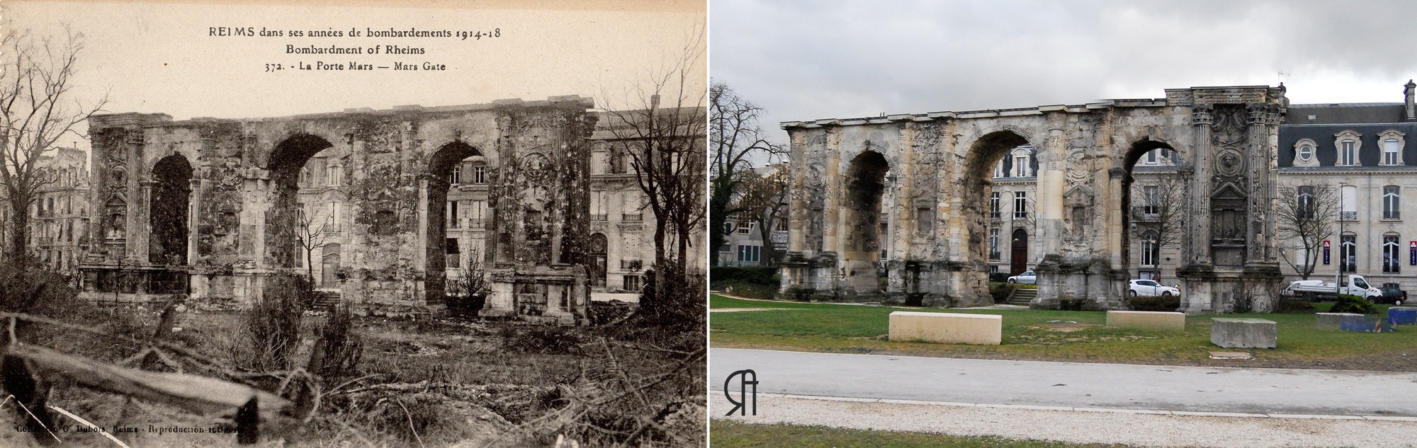 La Porte de Mars bombardée