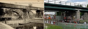 Pont de chemin de fer sur le canal