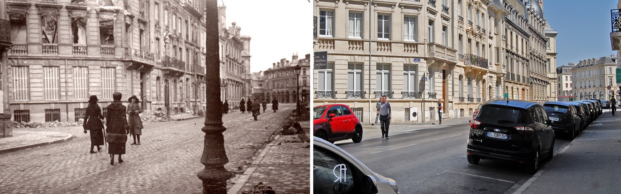 Rue Thiers, à gauche la rue Rouillé
