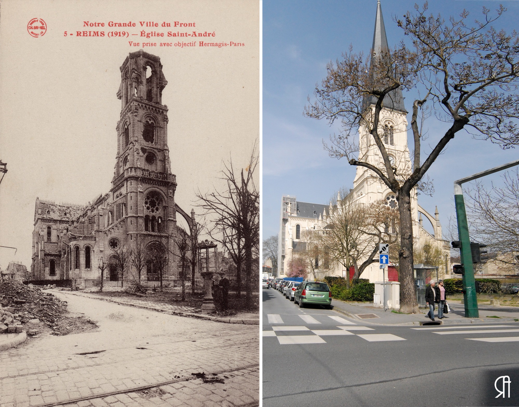 L’Église Saint-André après les bombardements