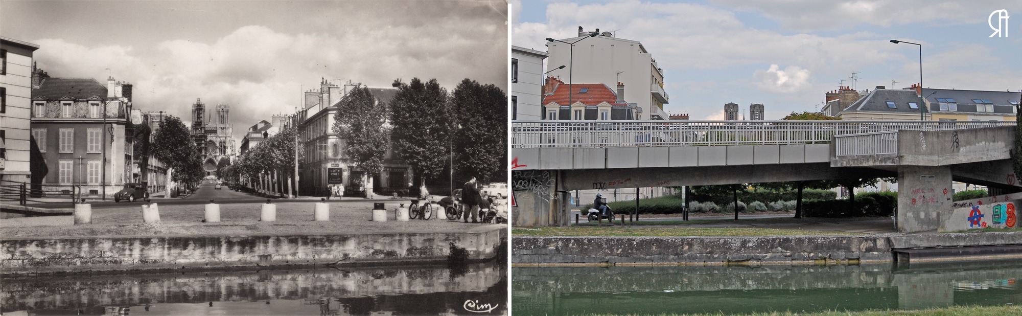 Le canal et la rue Libergier