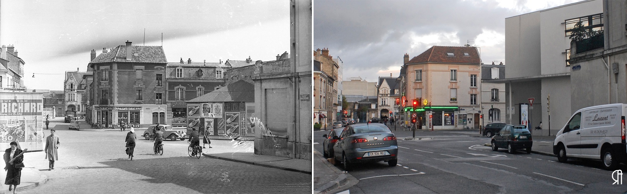 Rue Eugène Desteuque au coin de la rue Ponsardin et Voltaire