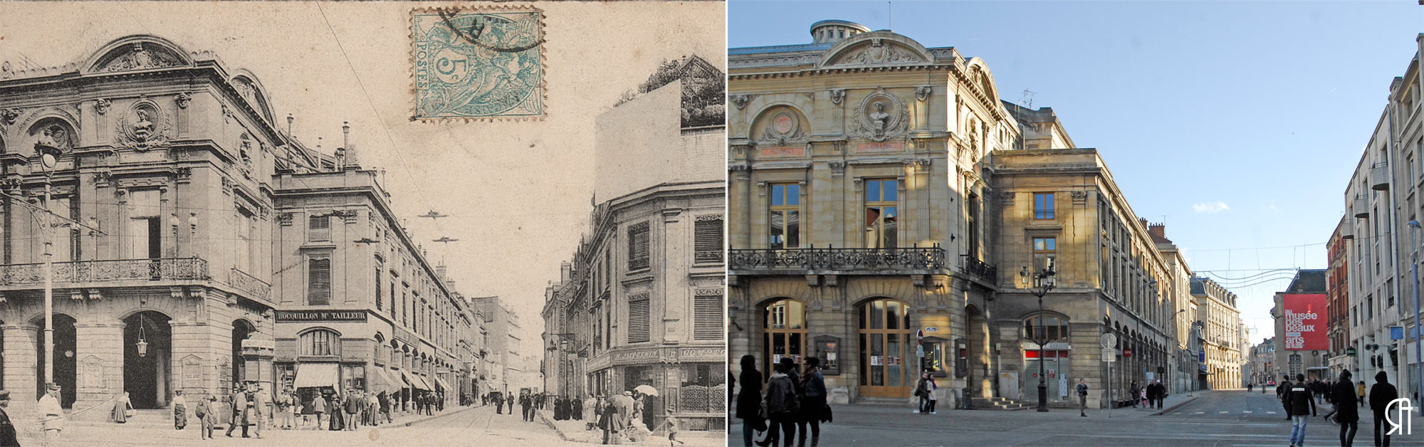 Le Grand Théâtre et la rue Chanzy