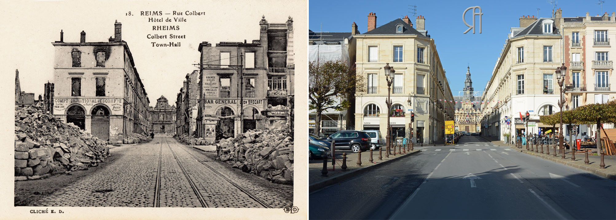 Rue Colbert et Place du Forum