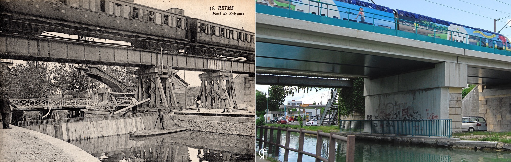 Un pont de chemin de fer sur le canal