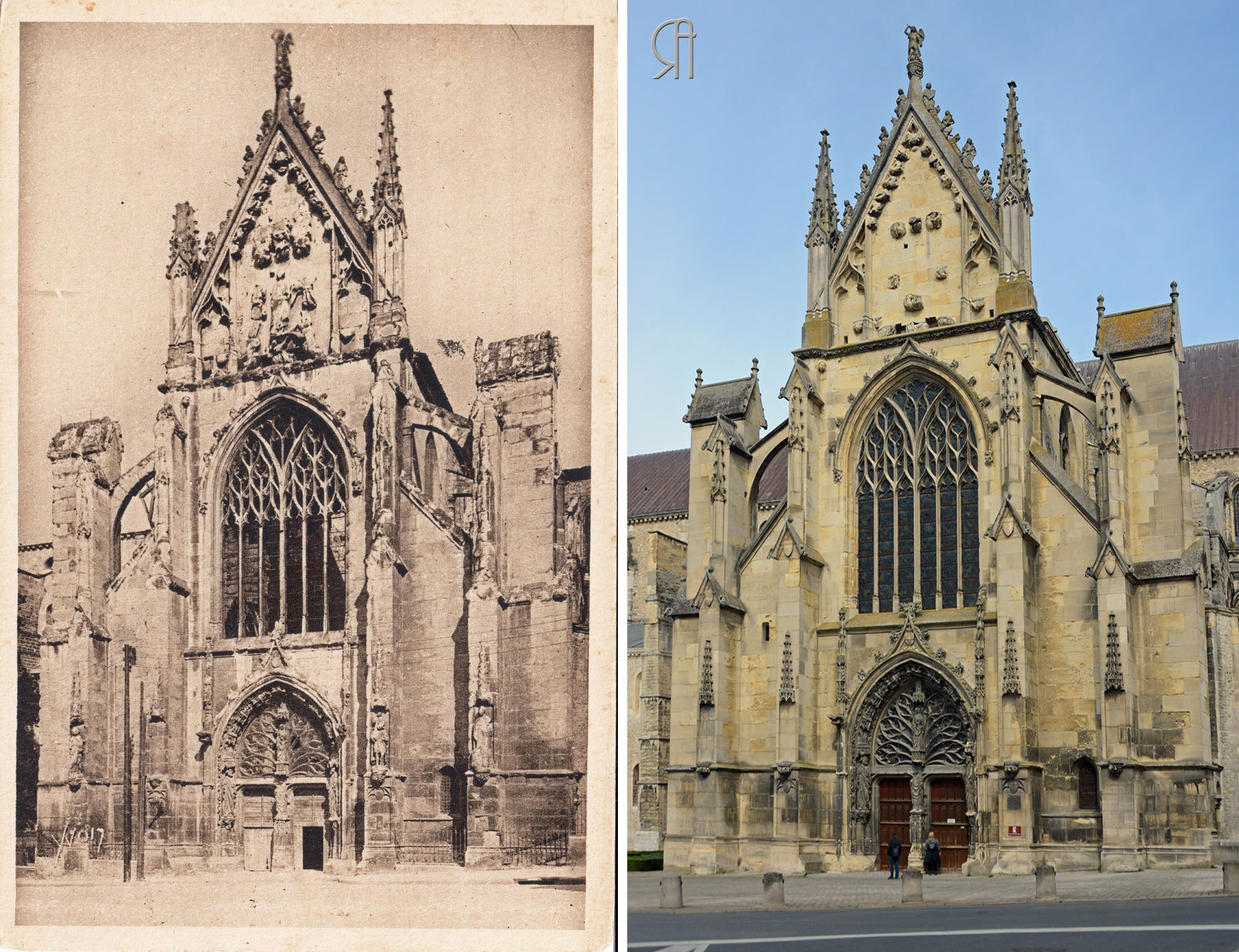 Le portail de la Basilique Saint-Remi en 1919