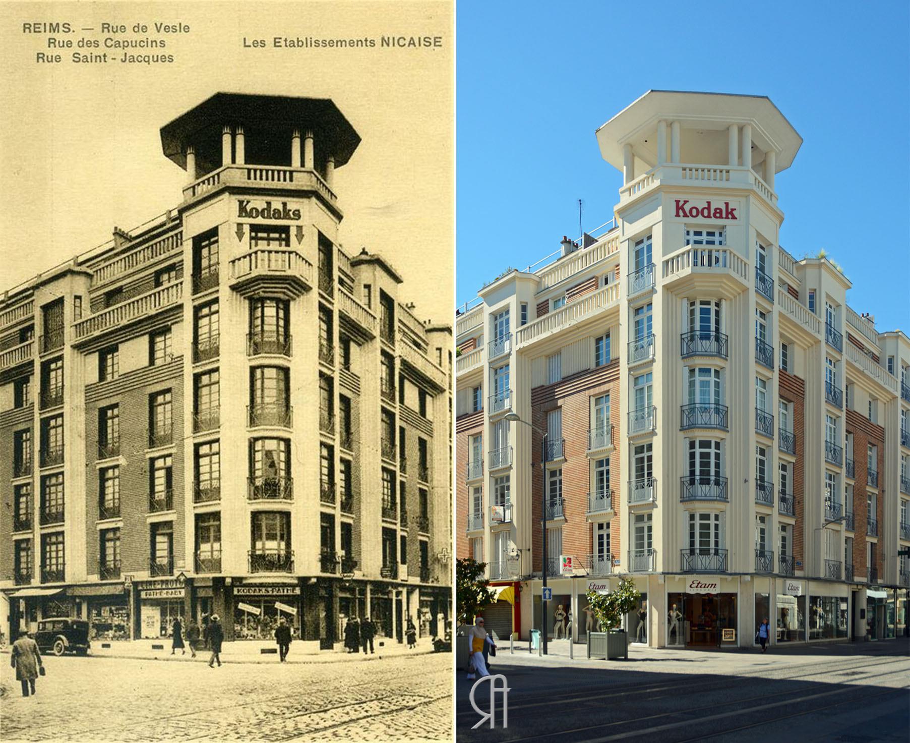 A l’angle de la rue de Vesle et de la rue des Capucins