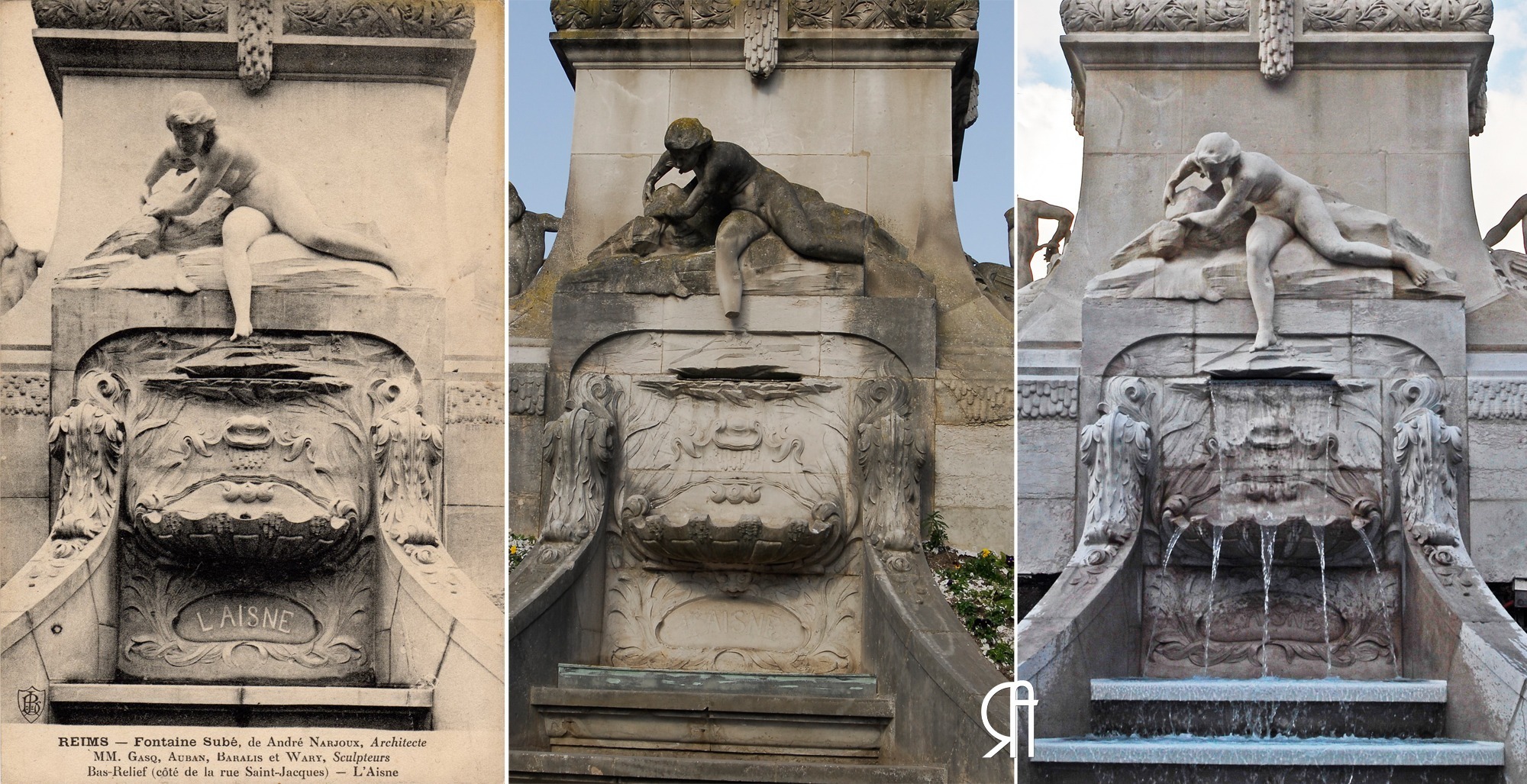 3 époques : Fontaine Subé, L’Aisne, La Vesle, La Marne et La Suippe