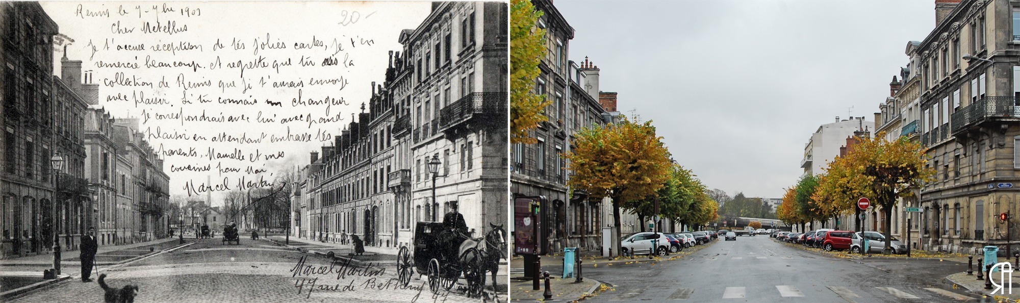 Rue Libergier au début du XXe siècle