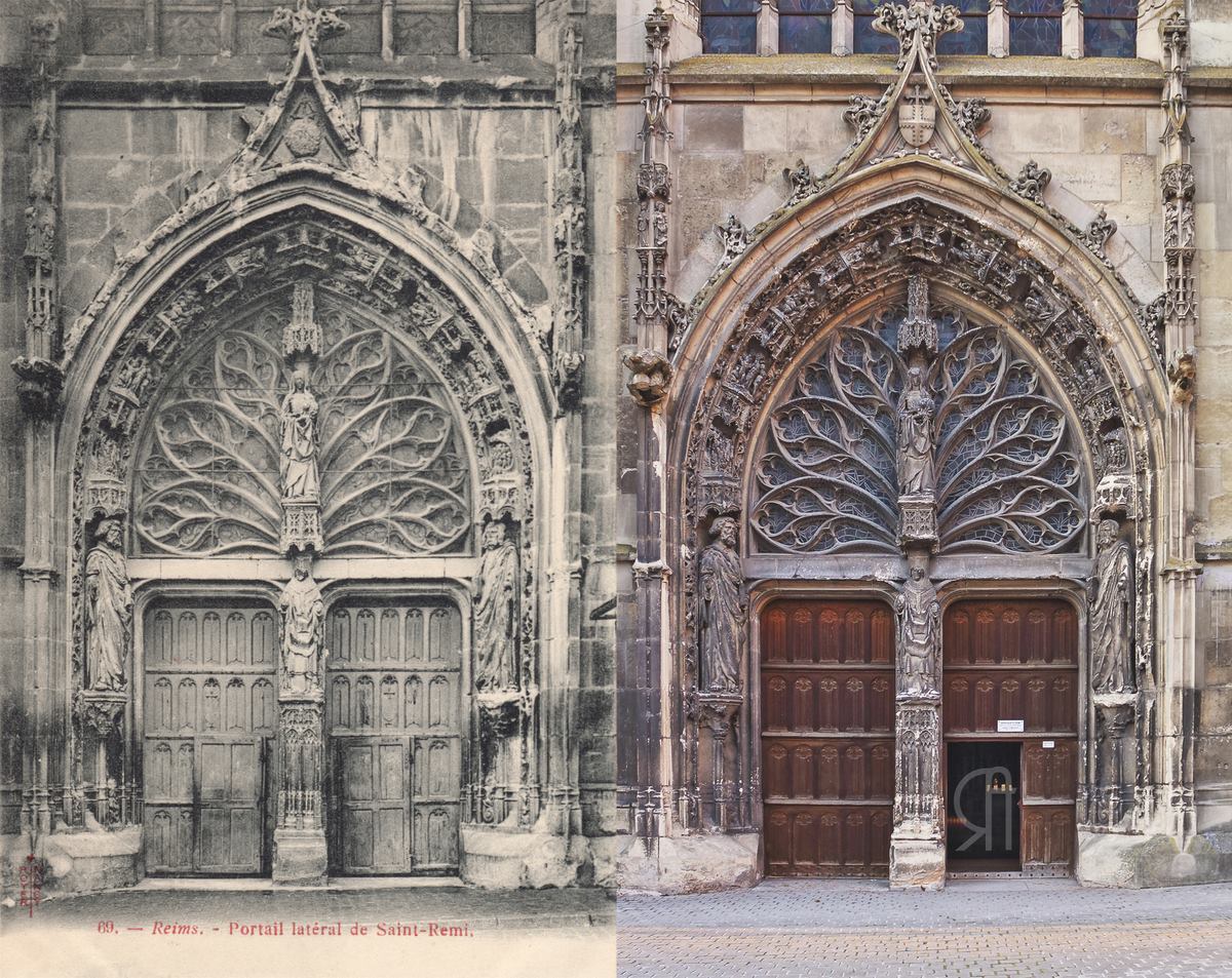 Le portail latéral de la basilique Saint-Remi