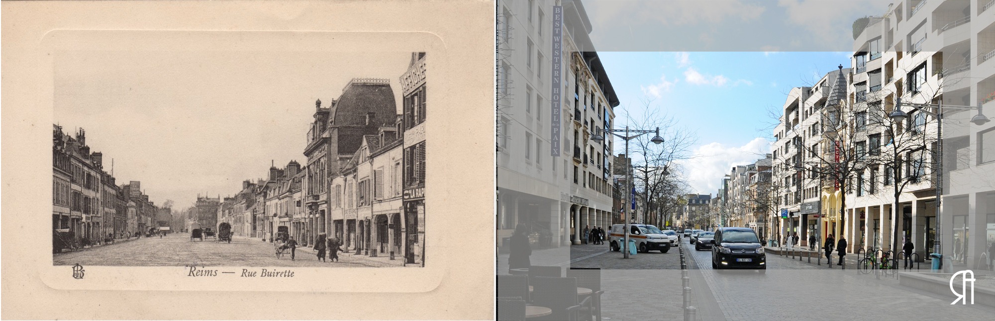 Rue Buirette avant la Grande Guerre.