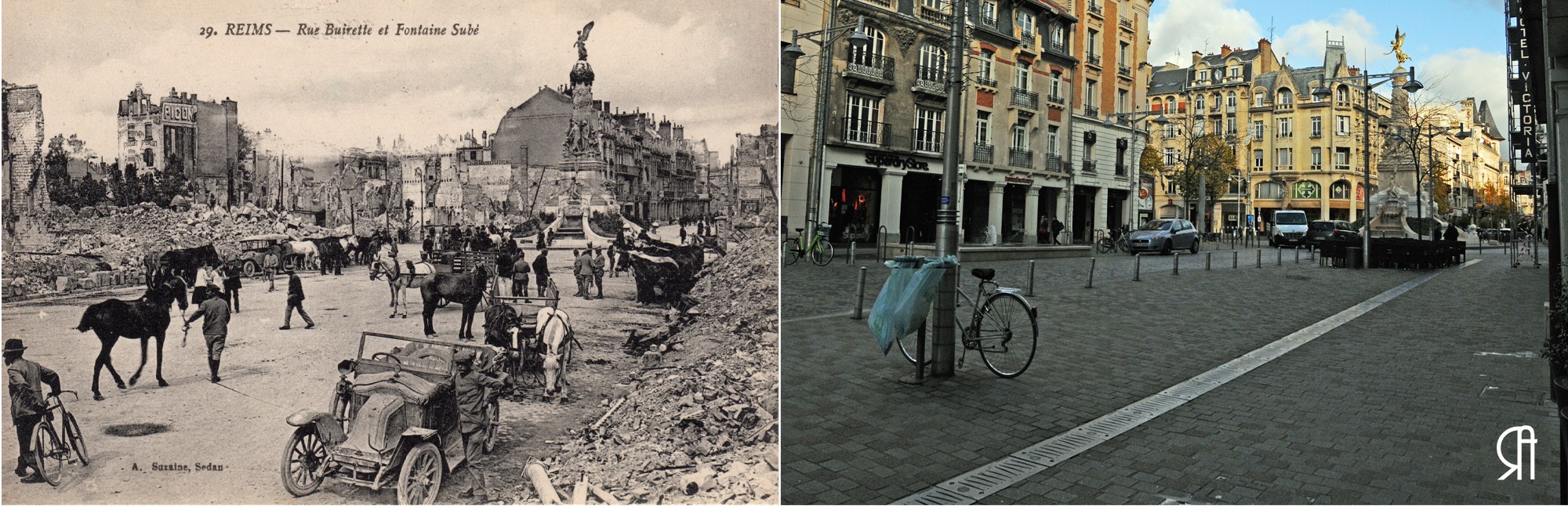 Rue Buirette à la fin de la Grande Guerre