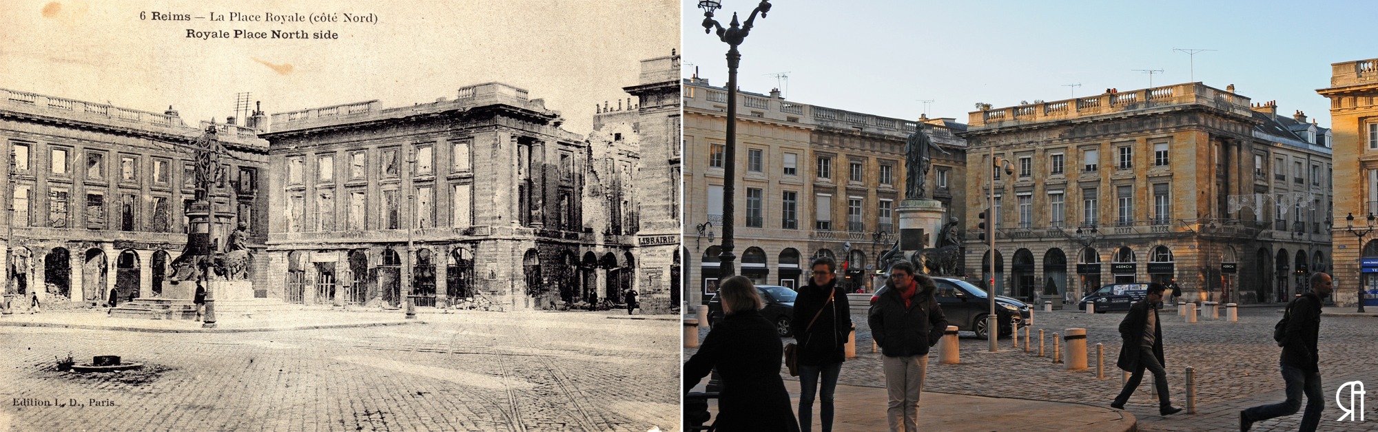 Place Royale, côté nord pendant la Grande Guerre