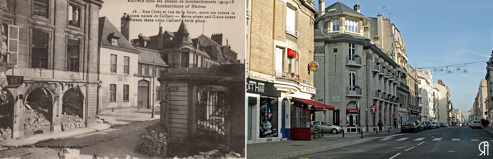 La maison de Colbert au début puis à la fin de la Grande Guerre
