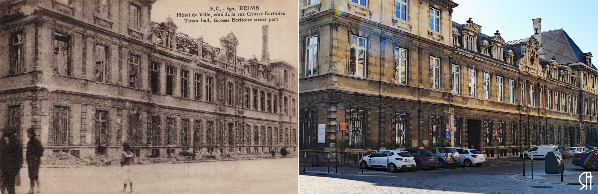 Rue de la Grosse Écritoire, l’arrière de l’Hôtel de Ville