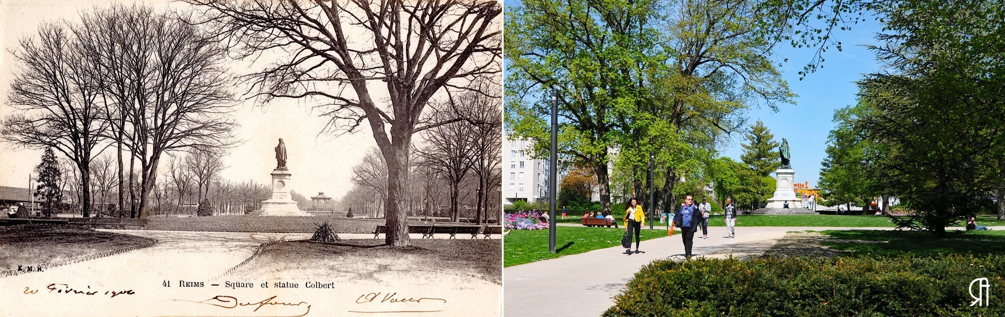 Le jardin Colbert à 3 époques