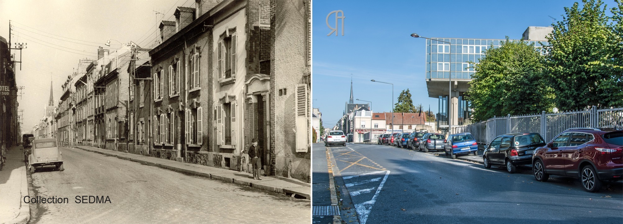 L’angle de la rue des Capucins et de la rue du Ruisselet en 1970
