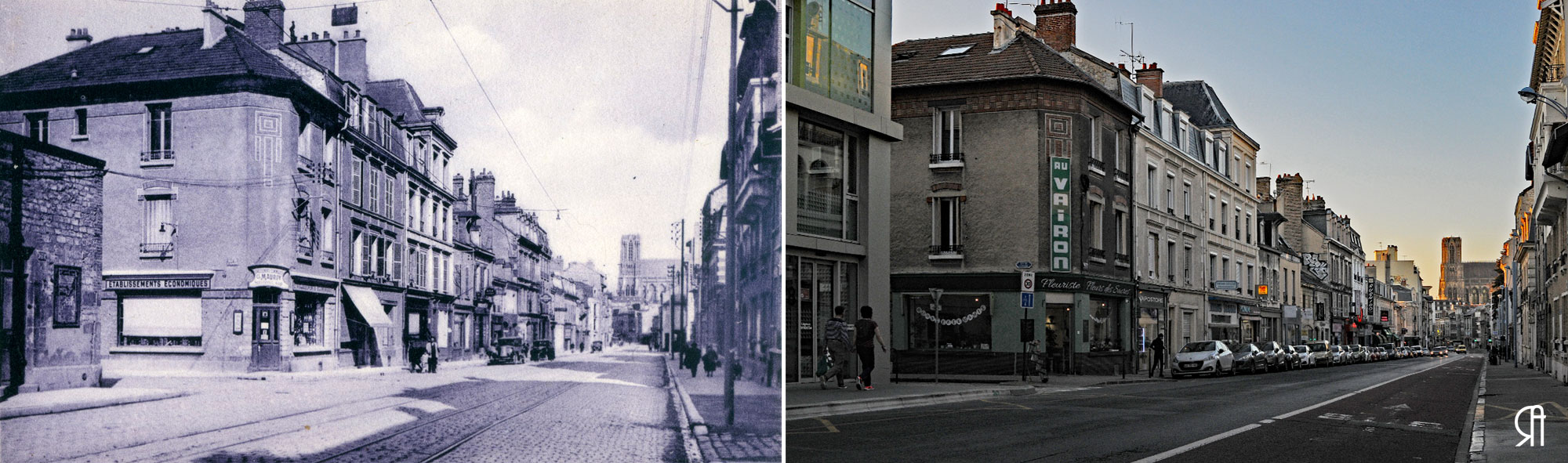 Rue Gambetta, à gauche, rue de l’Equerre