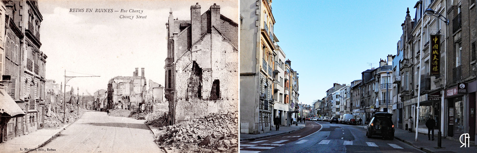 Rue Chanzy après la Grande Guerre