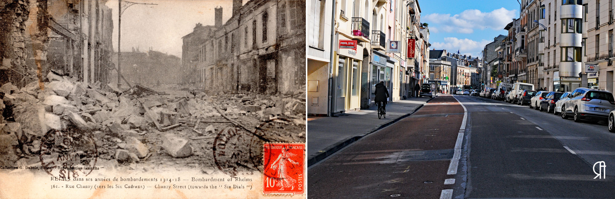 Rue Chanzy à la fin de l’année 1918