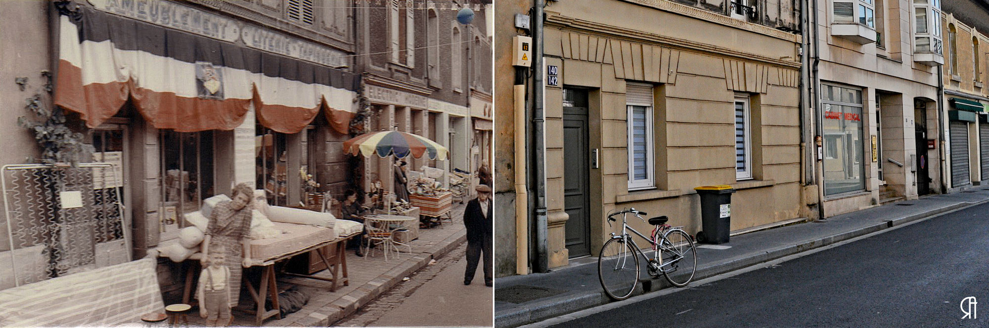 Rue de Cernay, à l’angle de la rue Saint-Marcun jour de braderie