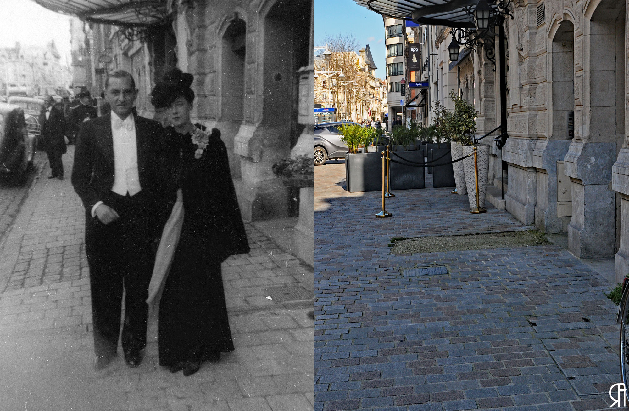 Rue Buirette, devant les salons Degermann