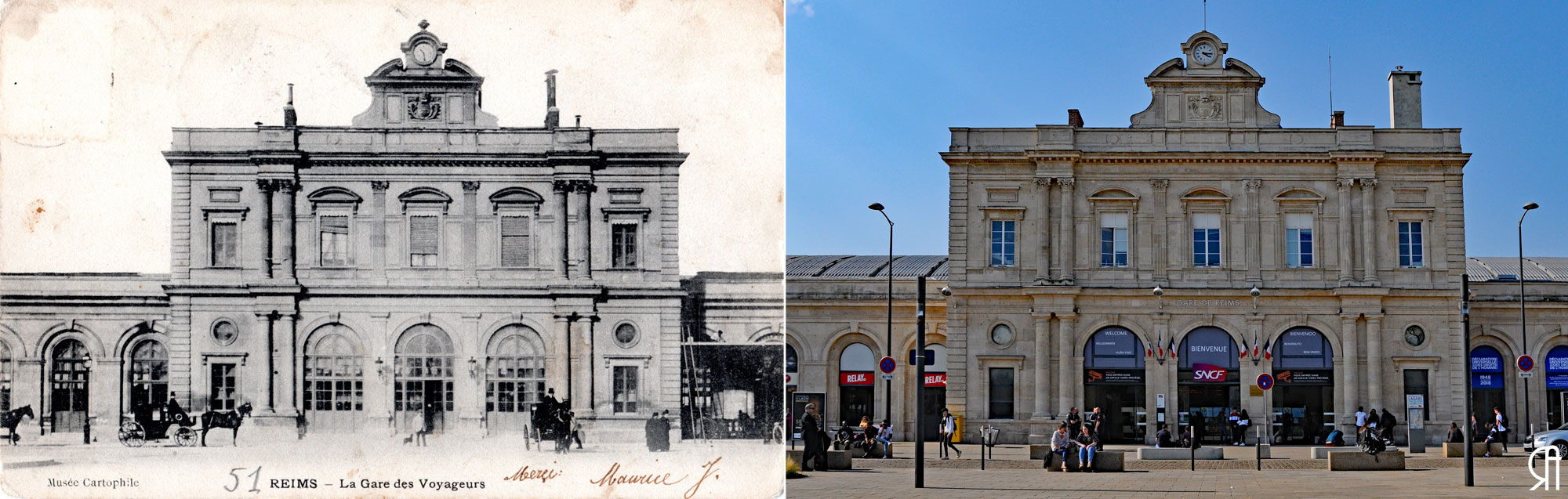 La gare de Reims avant, pendant, après la Grande Guerre et enfin en 1975