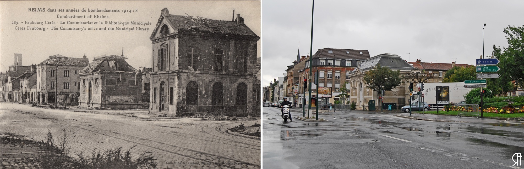 La bibliothèque Holden et le Commissariat, avenue Jean Jaurès