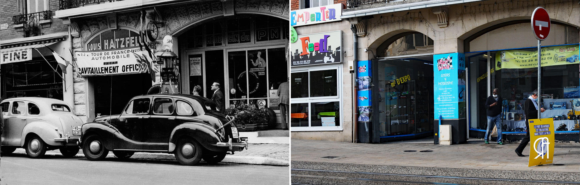 Rue de Vesle, le ravitaillement officiel du Tour de France automobile