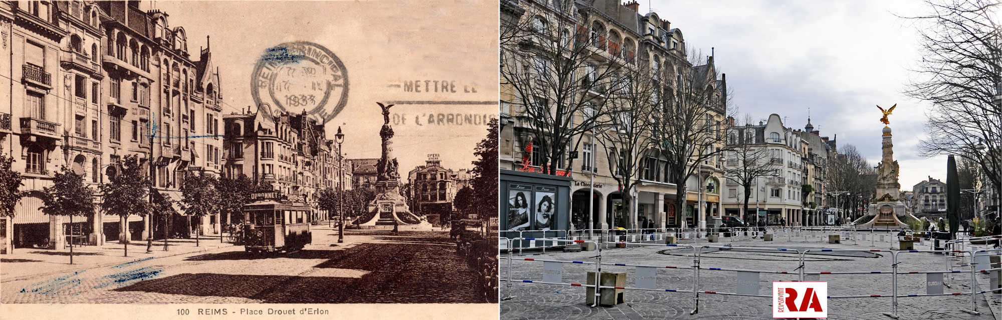 La place d’Erlon et le tramway en 1933