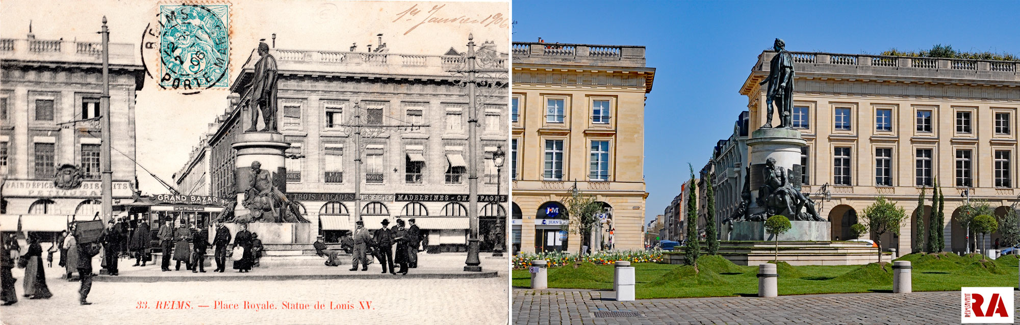 La place Royale, le tramway, les « Louis XV »