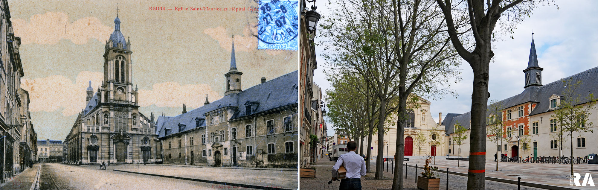 Place Museux et église Saint-Maurice