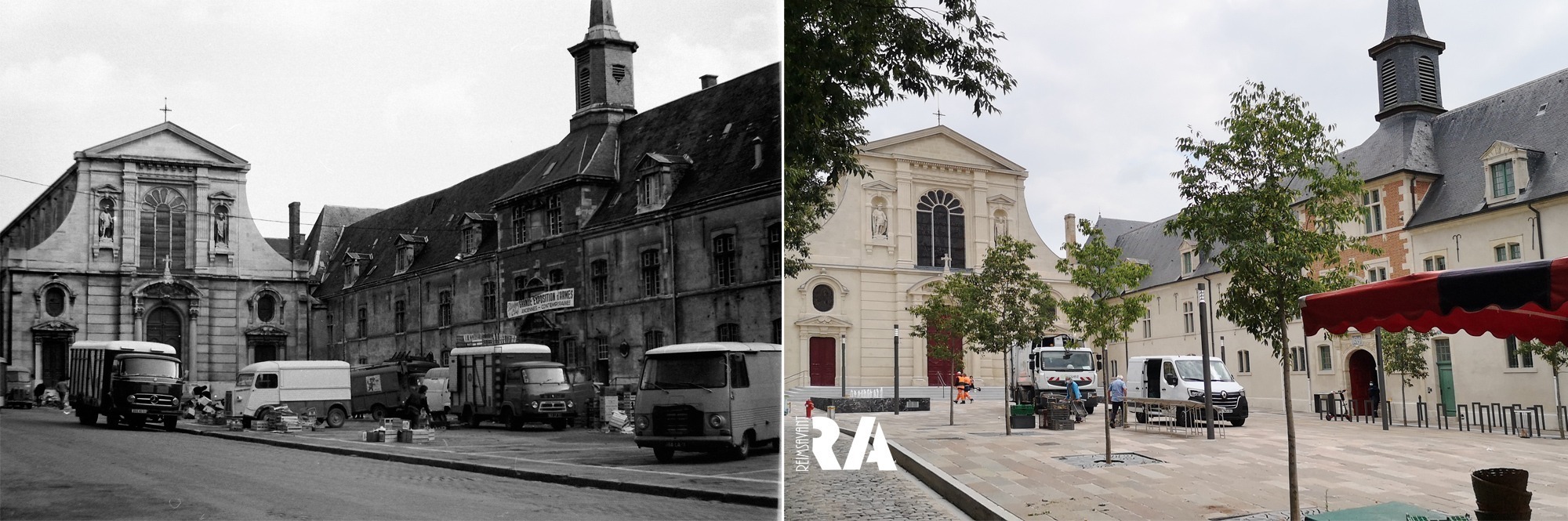 Le marché de la place Museux, devant l’église Saint-Maurice