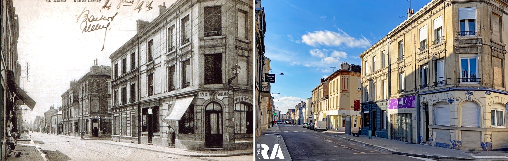 La rue de Cernay à l’angle de la rue de Metz
