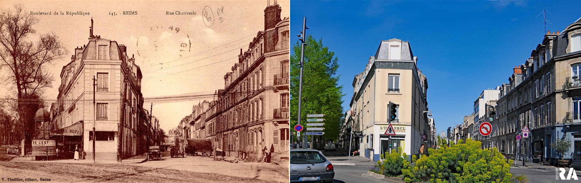 Angle du boulevard Leclerc et de la rue de Chativesle