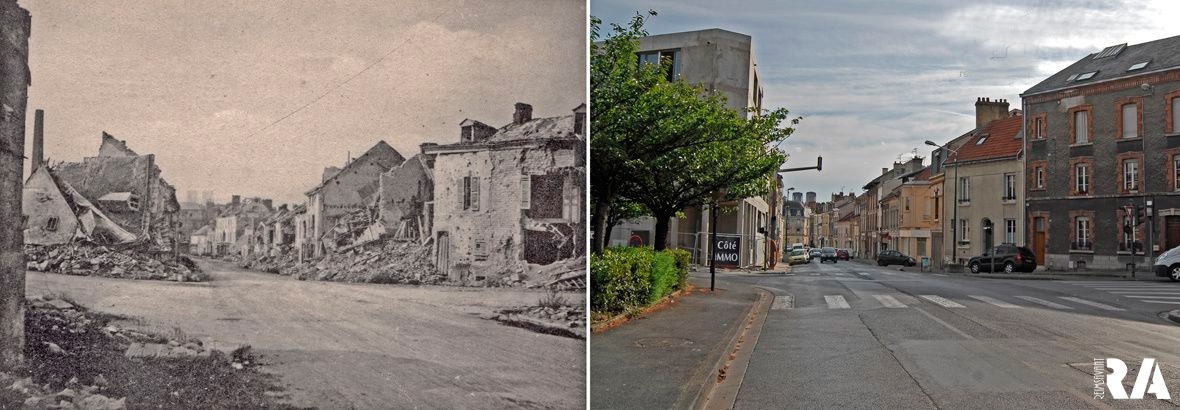 Le carrefour de la rue Camille-Lenoir et de la rue Jacquart pendant la Grande Guerre
