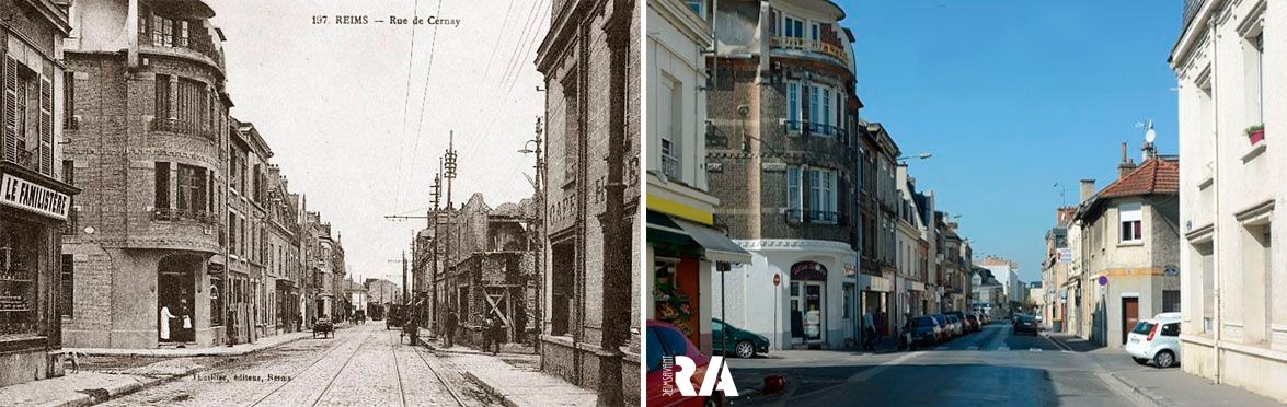 La rue de Cernay à l’angle de la rue de Berru