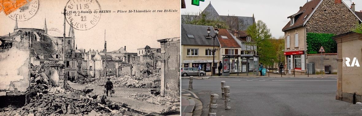 Place Saint-Timothée vue de la rue Saint-Sixte en 1922