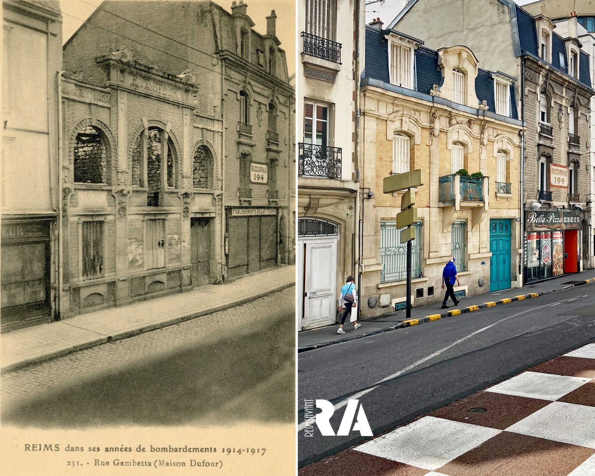 Rue Gambetta, la Maison Dufour entre 1914 et 1917