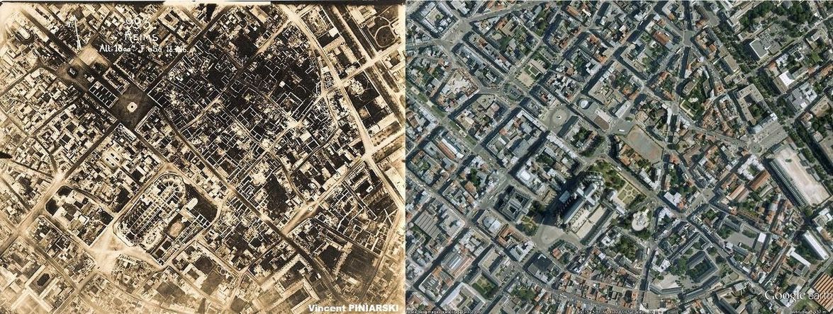 Vues aériennes de Reims – 1916 et 1917