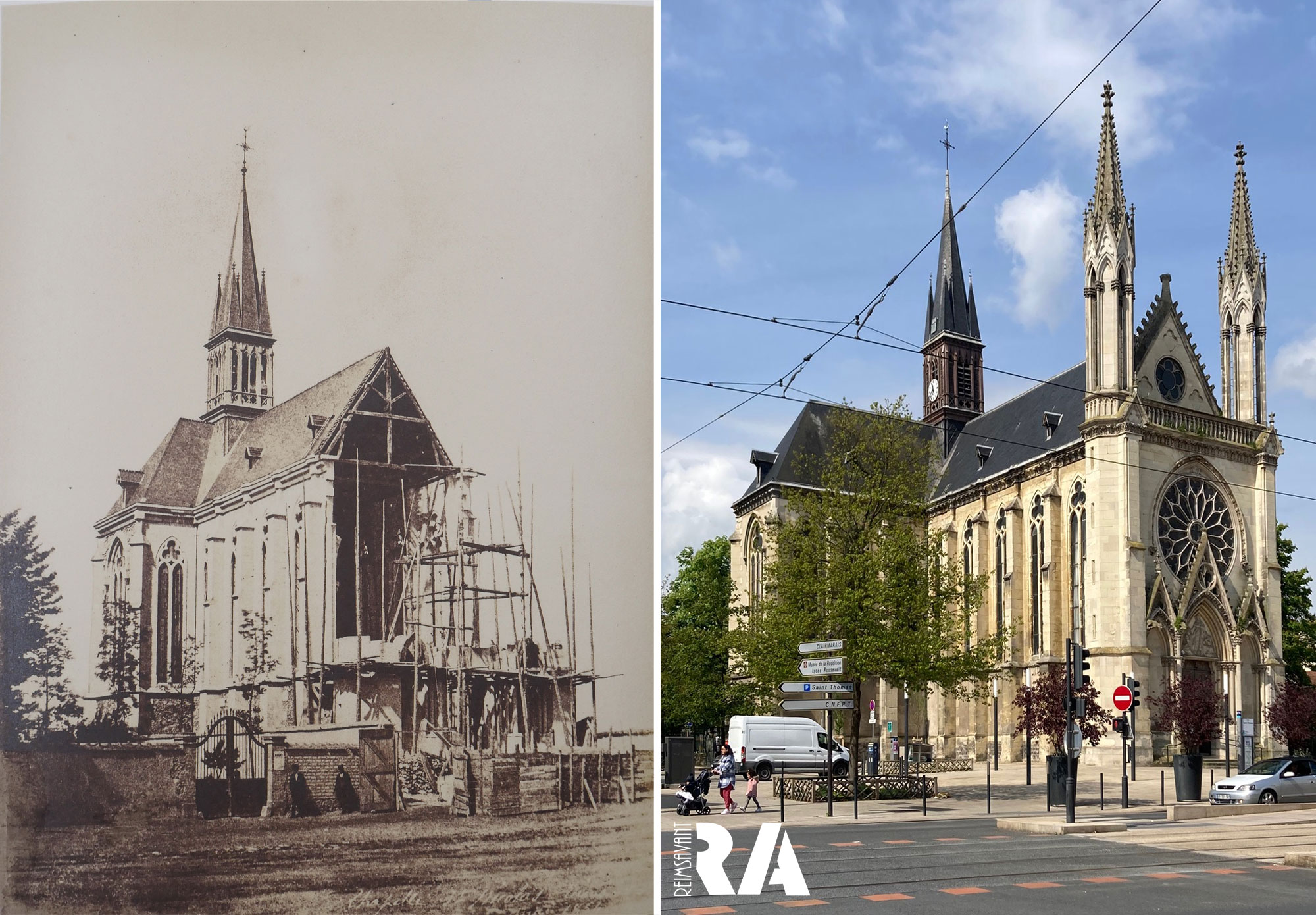 L’église Saint-Thomas au moment de sa construction