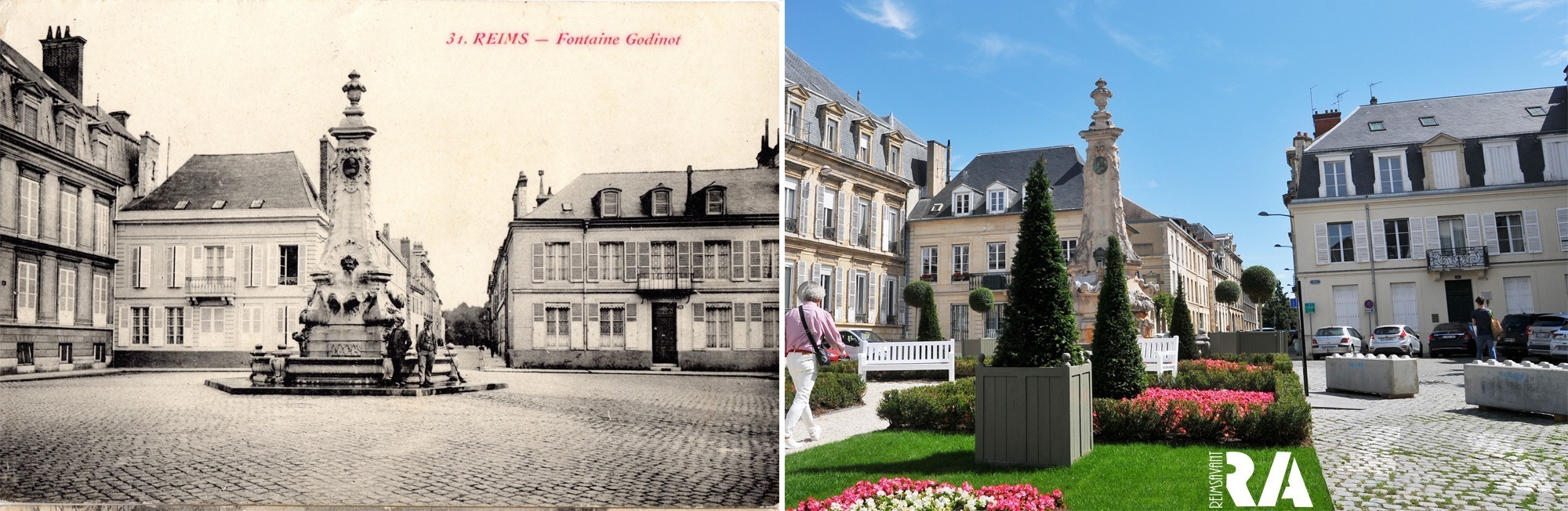 La place Godinot : la fontaine de 1903