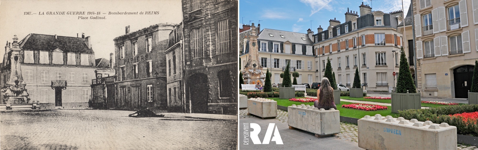 La place Godinot : la fontaine et la Grande Guerre