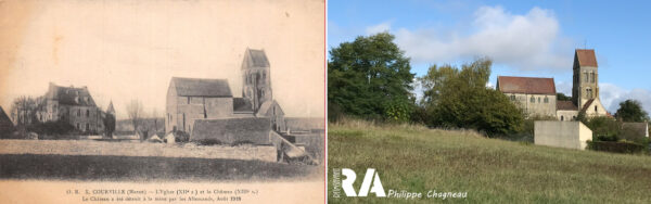 Courville, l'église et le château