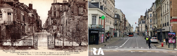 Rue Cérès depuis le square de la place Aristide Briand