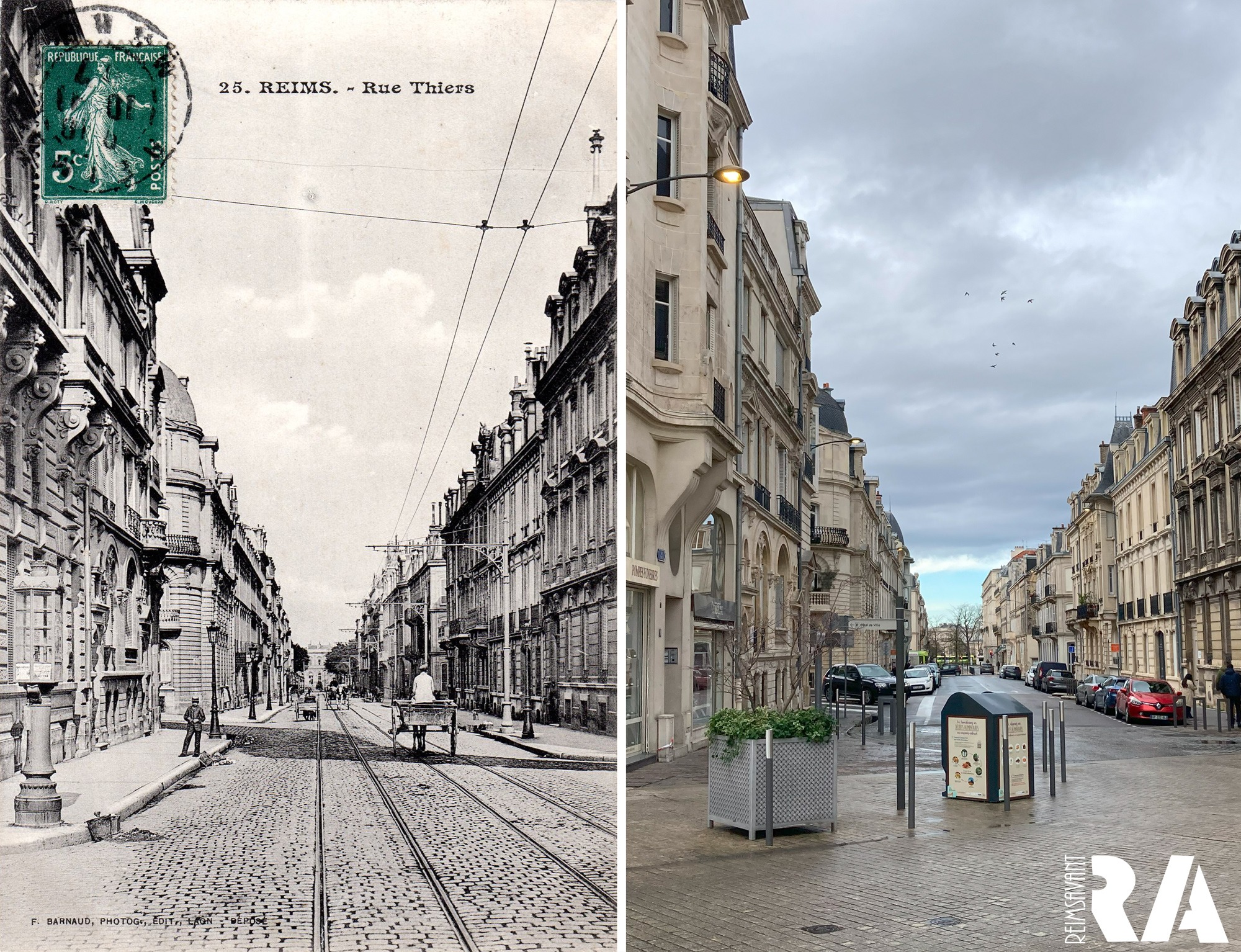 La rue Thiers depuis la place Simone Veil