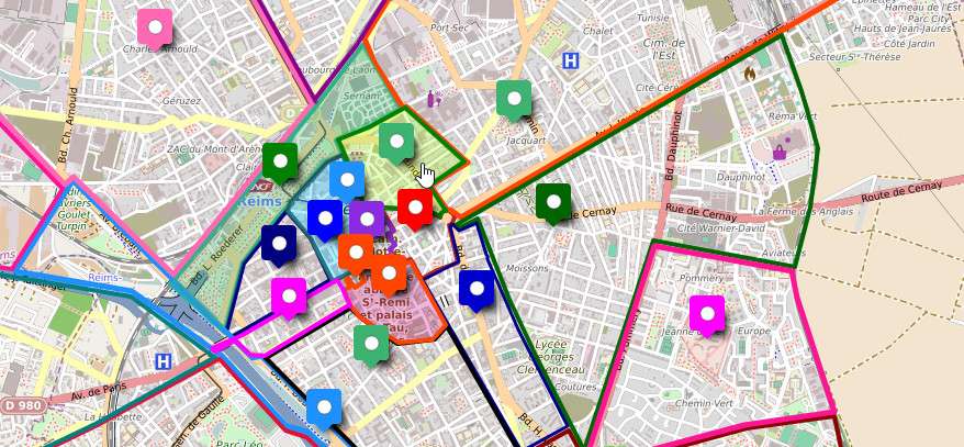 Plan des quartiers